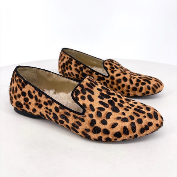 BIRDIES The Starling Fur Lined Cheetah Smoking Loafers 6.5 - Picture 5 of 14